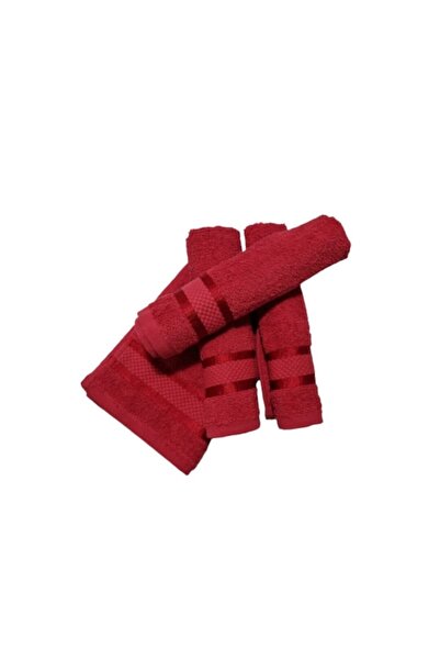 OEM Set of 4 hand towels, red, 30 x 50 cm, 100% cotton