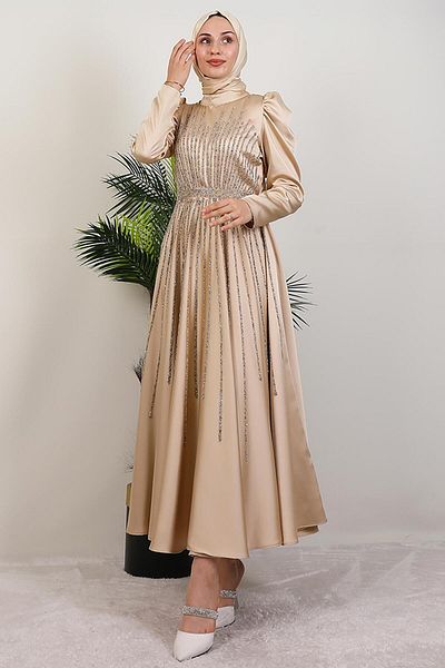 GİYZAMİLA Rochie de seară Sun Hijab Cremă
