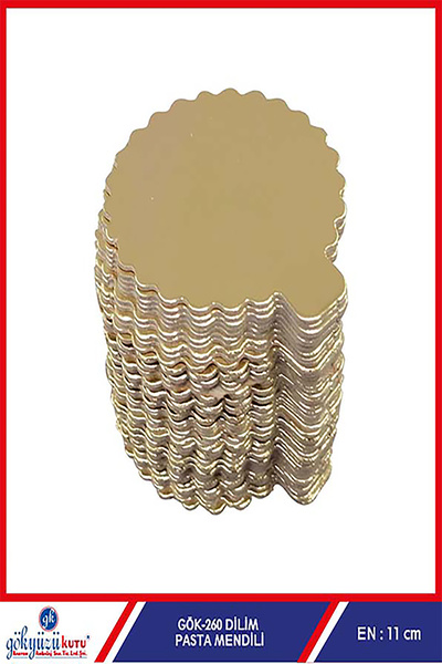 gk gökyüzü kutu karton ambalaj san. tic. ltd. şti. TEK PASTA ALTLIĞI KALIN GOLD 11 CM 100 ADET