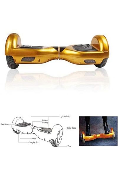 rexa 2-Wheel Self-Balancing Electric Scooter – Brushless Motor Hoverboard (Gold, 58 x 17 x 17 cm)
