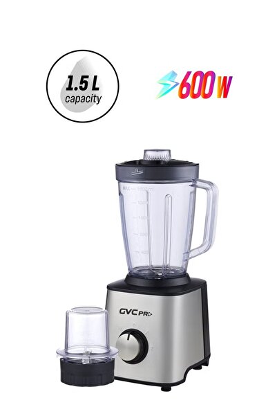 GVC PRO خلاط 2 في 1 بشفرات من الفولاذ المقاوم للصدأ سعة 1.5 لتر وقوة 600 واط