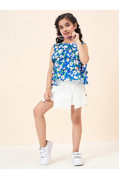Stylo Bug By Styli Flower Print Layered Top and Skorts Set