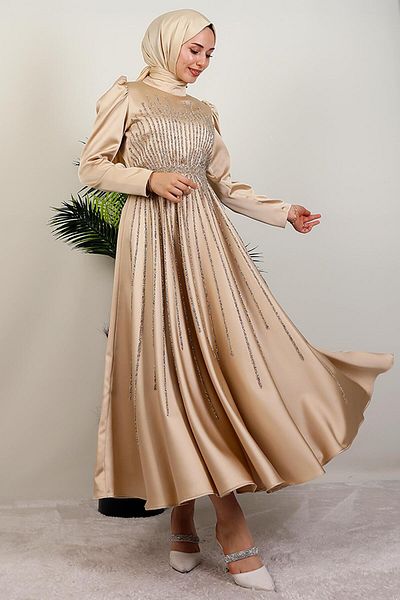 GİYZAMİLA Rochie de seară Sun Hijab Cremă
