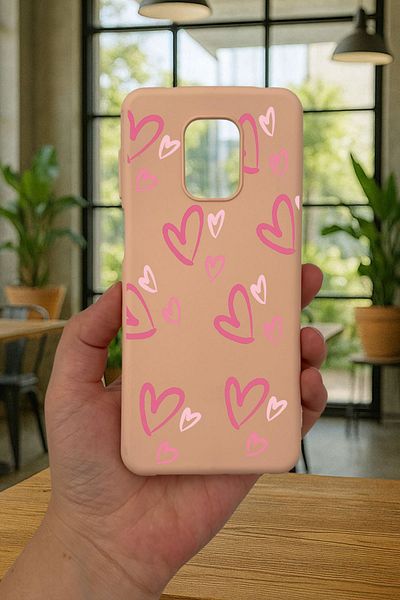Vip Case حافظة Redmi Note 9 Pro/9S متوافقة مع نمط قلب وردي من السيليكون ممتصة للصدمات حافظة مطاطية كلاسيكية محمية 277