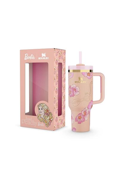 Stanley 40oz Barbie Just Peachy Stainless Steel Vacuum Insulated Tumbler with Lid and Straw