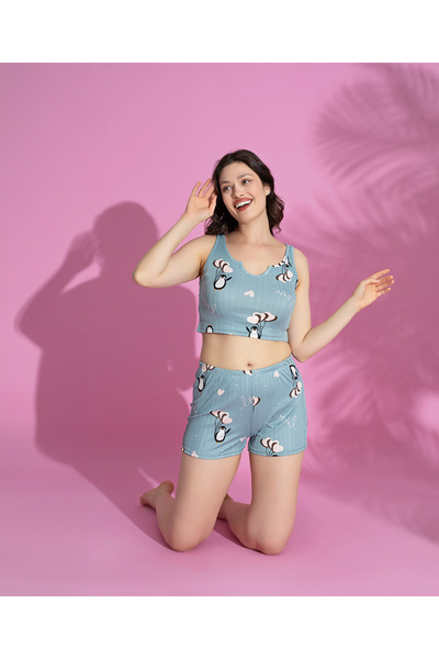 rindahomewear Women's Crop Shorts Set Pajama Set