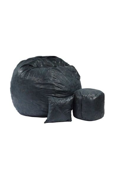 Pufrelax King Size Armchair Set with Ottoman (footrest) and Pillow, Textile Material - Before Dawn