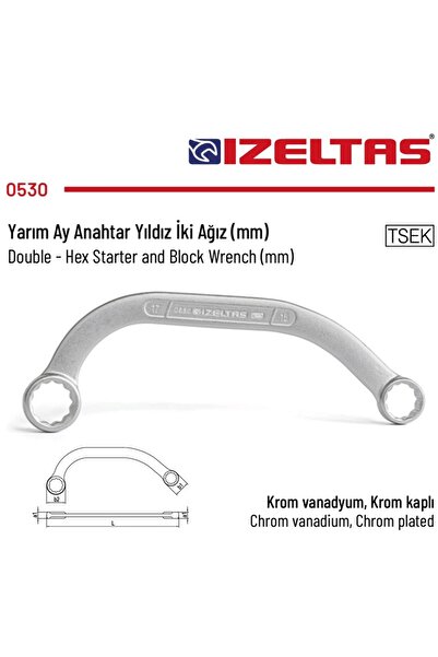 İzeltaş مفتاح نصف القمر (مم) 14*17