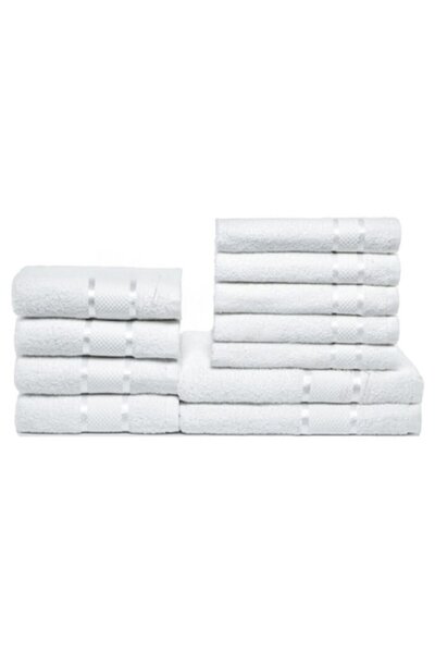 OEM Set 11 prosoape de baie, Bumbac, 400g/m², 30x50cm/50x90cm/70x135cm, Alb
