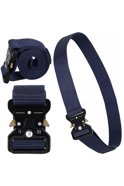 SERSIMO Curea centura Tactical Combat pentru barbati 3.5 x 125 cm, rezistent, albastru inchis