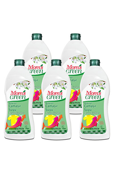 Mom's Green 5'li Set Bitkisel Çamaşır Suyu - BEYAZ ÇİÇEKLER ECO