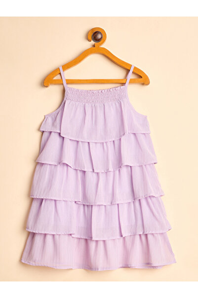 Stylo Bug By Styli Purple Solid Strappy Layered Dress