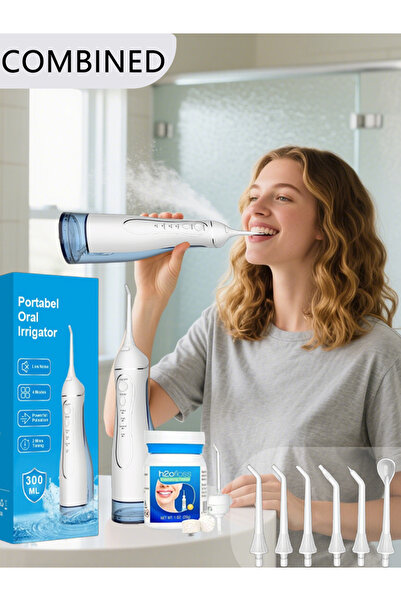 Youtrico مجموعة أدوات تنظيف الأسنان بالماء H2ofloss مع أقراص غسول الفم ومنظف ...