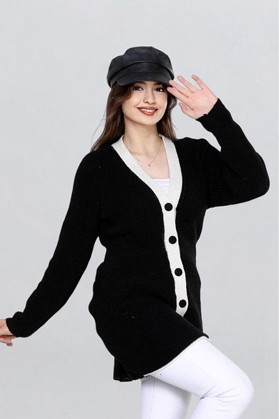 EZGİ KILINÇ Tunica cardigan hijab cu detaliu cu nasturi în două culori pentru femei TR1024