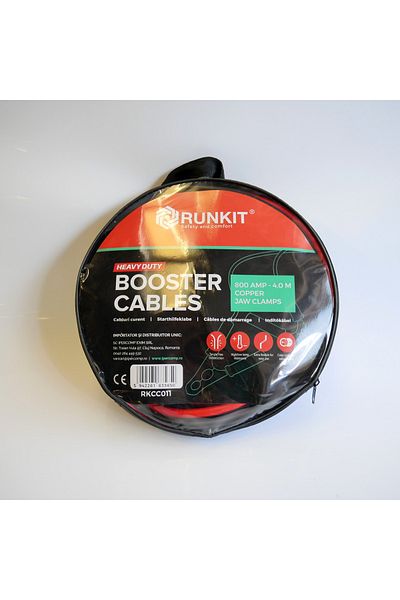 RUNKIT Cabluri transfer curent auto profesionale, 800A, 4 m, husa fermoar,