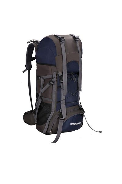 SERSIMO Rucsac tactic militar pentru drumetie, cu husa de ploaie, 90 litri, 25 kg, 74x32x20 cm, gri albastru