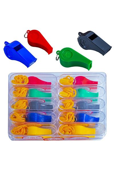 OEM Fluier ABS cu cablu galben, lungime cablu 40 cm, diverse culori