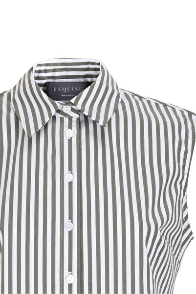 Exquise Αμάνικο πουκάμισο με ρίγες από βαμβακερό μοτίβο