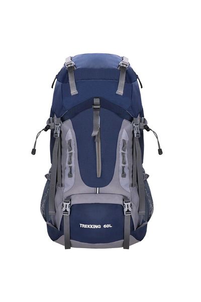 SERSIMO Rucsac tactic militar pentru drumetie, cu husa de ploaie, 60 litri, 25 kg, 70x40x24 cm, albastru