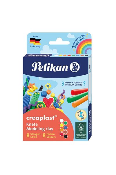 Pelikan Modeling Clay Creaplast, Set of 8 Colors, Cardboard Box, Material Wax