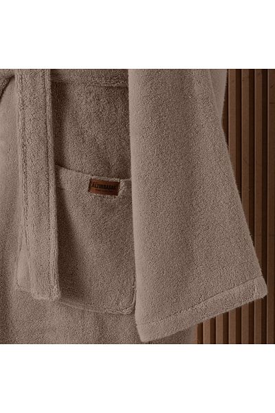 Altınbaşak رداء حمام للجنسين بقلنسوة من Dolce Microcotton باللون البيج
