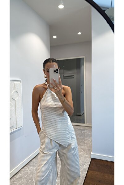 sinemkivanc co ASYMETRISCH GESCHNITTENER GESTREIFTER ANZUG