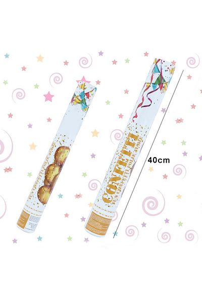idei Confeti de petrecere, folie aurie, tun 40 cm, greutate 25 g