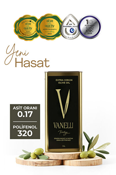 Vanelli Garden Erken Hasat Soğuk Sıkım Zeytinyağı 5 Lt