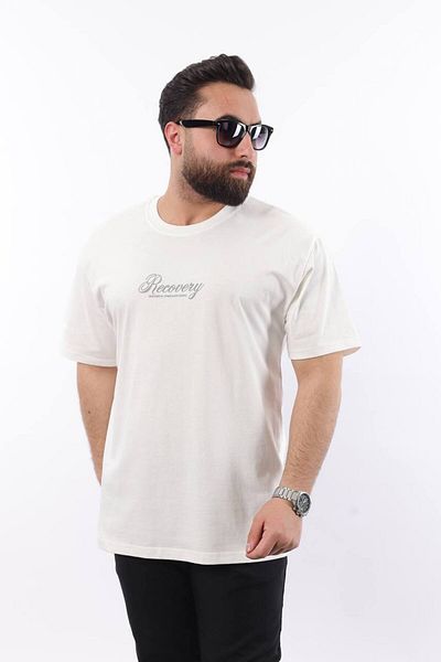STOCX Men's Printed Oversize T-Shirt - Recovery Written Back Pattern