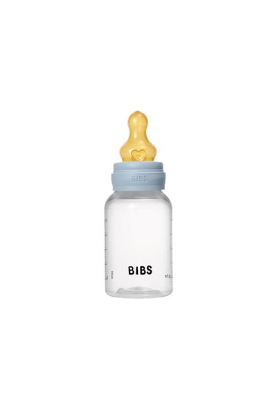 Bibs - Set complet de biberoane anticolici PP fără BPA, 150 ml, Latex, Albastru Baby