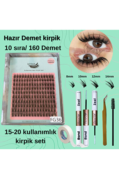 5D Kirpik Anime Kirpik Seti - Mix 10’lu, Yapıştırıcı, Sabitleyici, Kavisli Cı...