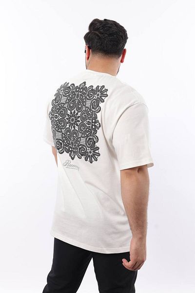 STOCX Men's Printed Oversize T-Shirt - Recovery Written Back Pattern