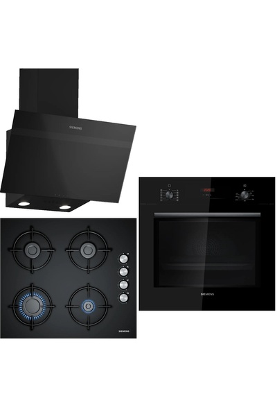 Siemens Siyah 3 Lü Ankastre Set 184 ( HB012FBB1T - EO6C6PB11O - LC63KPJ60T (61T))