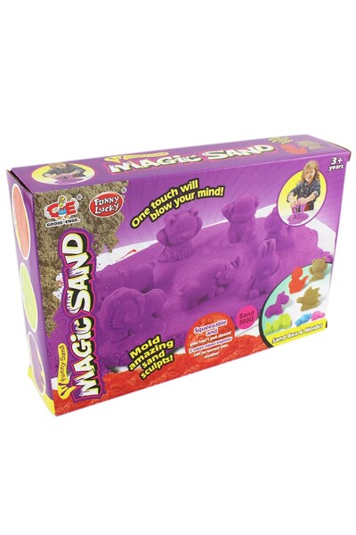 PROCART Кинетичен пясък 500 г, екологичен, ковък, включени 10 форми, зелен