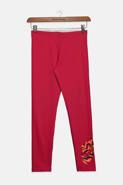 Nike Kids Girl Tight Fit Brand Logo Pants, Dark Pink