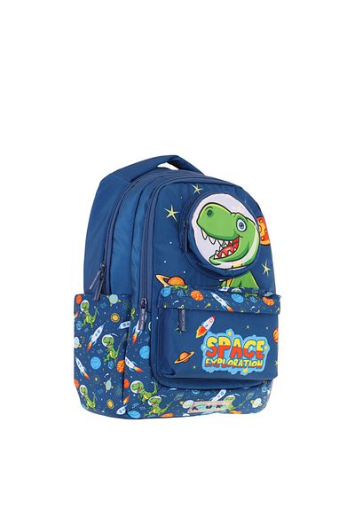 KAUKKO Toys Băieți 3D în formă de dinozaur Școala primară și rucsac zilnic - bleumarin - L5252