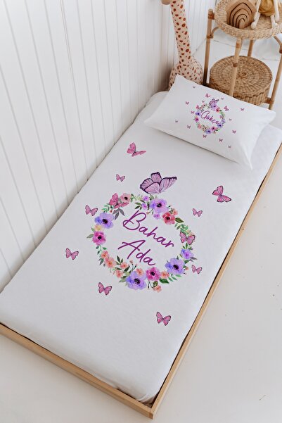 Lilabio İsme Özel %100 Pamuk Bebek Ve Çocuk Tek Kişilik 165 X 225 Cm Pike Tak...