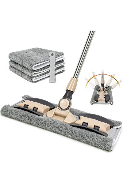 COOYA Floor Mop,Hardwood Floor Mop,Reusable Washable Mop Pad,Stainless Steel Handle for Wet and Dry Floor