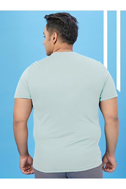 Technosport By Styli Plus Green Solid Crew Neck Slim Fit T-Shirt