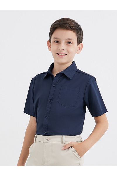 Styli Boys Navy Blue Short Sleeves Shirt with Pocket