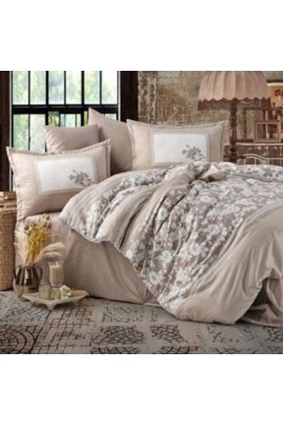 Ralex Set de pat Premium Lux Satin 4 piese, culoare bej elegant, Alura V 1