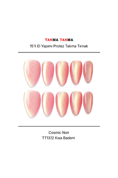 Takma Takma S Beden 15'li Pembe Kısa Badem TT1313 Tekrar Kullanılabilir Prote...