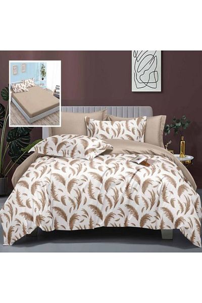 Ralex Double Bed Linen Finet Cotton Elegance 6 Pieces Beige