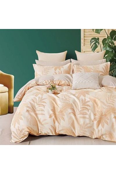 Ralex Single Bedding Set Percalle Printed Cotton 100% 3 Pieces Bej Pucioasa