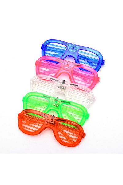 PROCART Shutter LED glasses, aviator model, 3 lighting modes, various colors Red