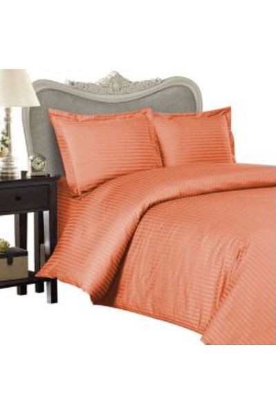 HomePuls Single Bed Linen Set Damask Polycotton Stripe 1 cm, 3 pieces, Sheet 160 x 230 cm, Duvet Cover 140 x