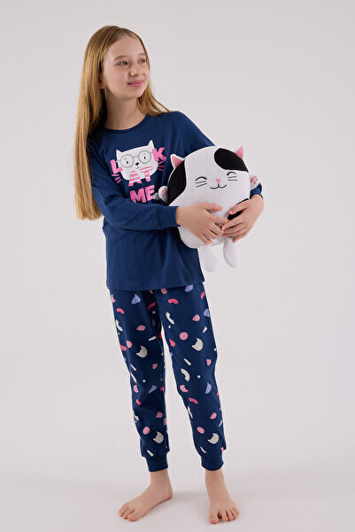 Rolypoly Kız Çocuk Mavi Pijama Takımı