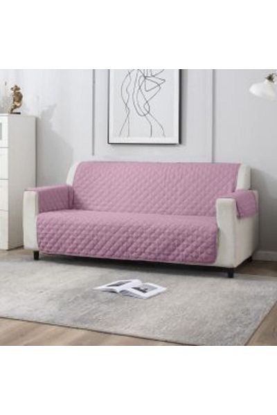 Ralex Husa canapea 3 locuri tip cuvertura matlasata 190 x 177 cm cu laterale, reversibila, Lila