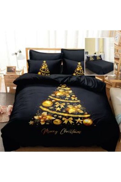 Ralex Christmas Bedding Set Finet 3D, 6 Pieces, Bed Sheet 220 x 230 cm, Duvet Cover 200 x 230 cm, 2 Pillow