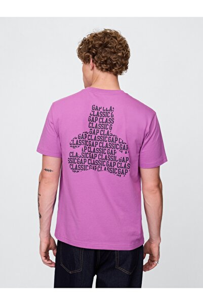 GAP Erkek Koyu Lila Pocket Grafik T-Shirt
